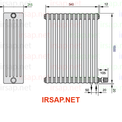Радиатор IRSAP Tesi 61500/12 T26 CL 01
